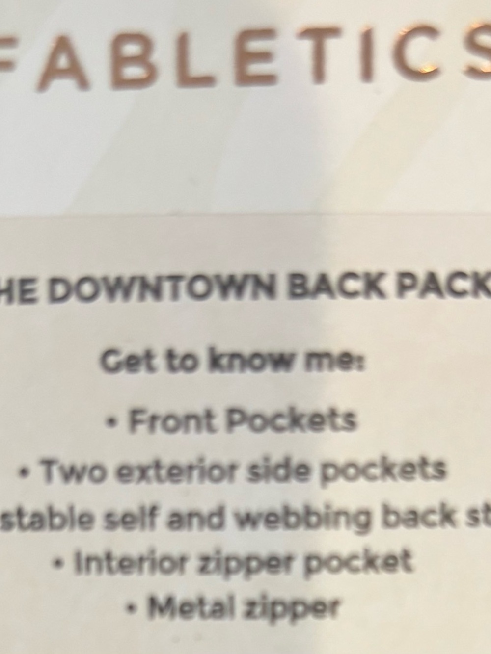 Fabletics Downtown Black Camouflage Nylon Backpack - Picture 7 of 9
